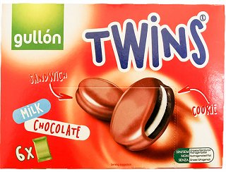 Gullon Twins Μπισκότα Κακάο Γεμιστά Με Κρέμα & Επικάλυψη Σοκολάτα Γάλακτος 252g