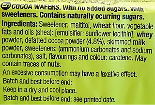 Santiveri Cocoa Flavour Wafers No Sugar 120g
