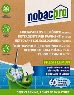 Nobacpro Καθαριστικό Δαπέδου Fresh Lemon Fragrance Σε Λωρίδες 30Τεμ