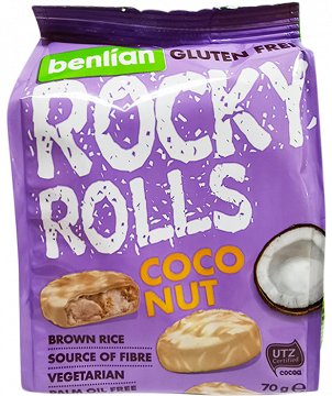 Rocky Rolls Ρυζογκοφρέτα Καρύδα Χωρίς Γλουτένη 70g