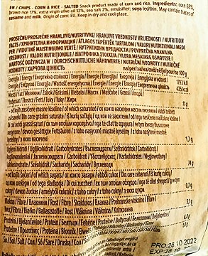 Benlian Chips Corn & Brown Rice Salted Gluten Free 60g