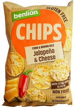 Benlian Chips Corn & Brown Rice Jalapeno & Cheese Gluten Free 60g