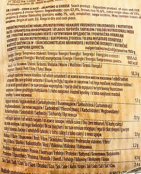 Benlian Chips Corn & Brown Rice Jalapeno & Cheese Gluten Free 60g
