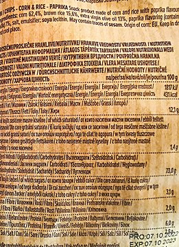 Benlian Chips Corn & Brown Rice Πάπρικα Χωρίς Γλουτένη 60g