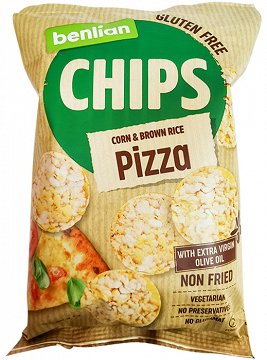 Benlian Chips Corn & Brown Rice Πίτσα Χωρίς Γλουτένη 60g