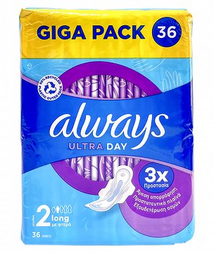 Always Ultra Day Long Με Φτερά Giga Pack 36Τεμ