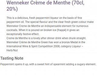 Wenneker Creme De Menthe 700ml