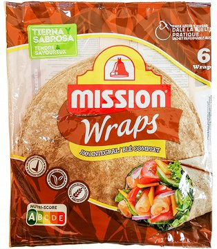 Mission Wraps Whole Wheat Tortillas Large 6Pcs