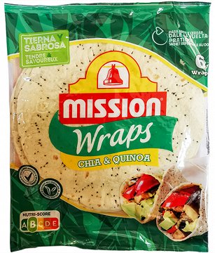 Mission Wraps Chia & Quinoa Tortillas Large 6Pcs