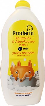 Proderm Σαμπουάν & Αφρόλουτρο Χωρίς Σαπούνι 3+ Ετών 700ml