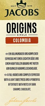 Jacobs Origins Single Colombia 9 Capsules 18Pcs