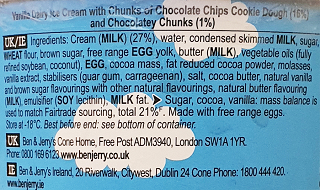 Ben & Jerrys Cookie Dough Ice Cream 465ml