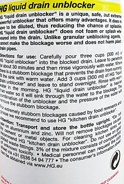 Hg Liquid Drain Unblocker 1L