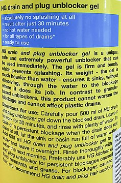 Hg Drain And Plug Unblocker Gel 1000ml
