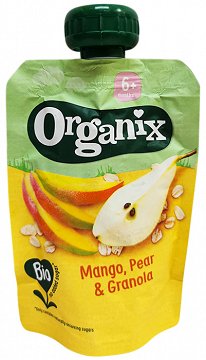 Organix Bio Πουρέ Μάνγκο Αχλάδι Γκράνολα 100g
