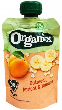 Organix Bio Oatmeal Apricot Banana Puree 100g