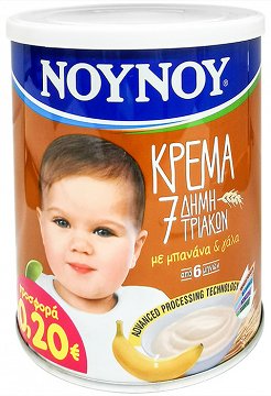 Νουνού Κρέμα 7 Δημητριακών Με Μπανάνα & Γάλα 300g -0.20€