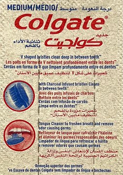 Colgate Double Action Charcoal Toothbrush Medium 1Pc