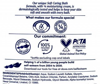 Dove Soft Caring Bath Soft & Silky Shower Cream 720ml