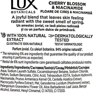 Lux Botanicals Cherry Blossom & Niacinamide Shower Gel 720ml