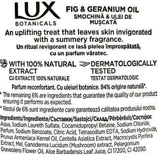 Lux Botanicals Fig & Geranium Oil Shower Gel 720ml