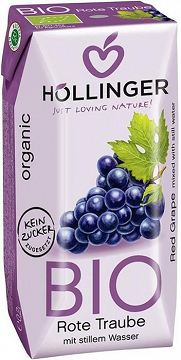 Hollinger Bio Χυμός Κόκκινο Σταφύλι Χωρίς Πρόσθετη Ζάχαρη 200ml