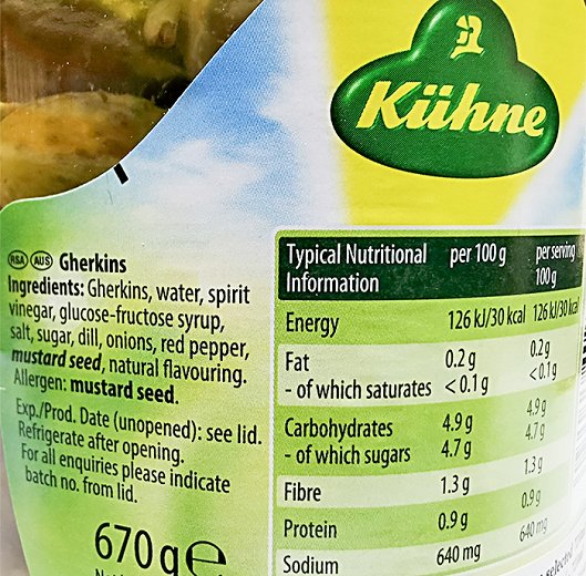 Kuhne Αγγουράκια Τουρσί 670g