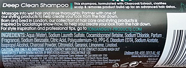 Toni & Guy Men Deep Clean Shampoo 250ml