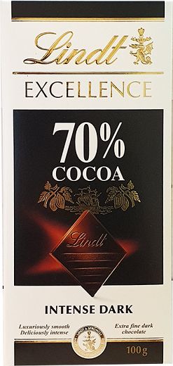 Lindt Excellence 70% Κακάο Σοκολάτα 100g