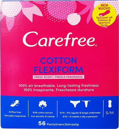 Carefree Cotton Flexiform 56Pcs