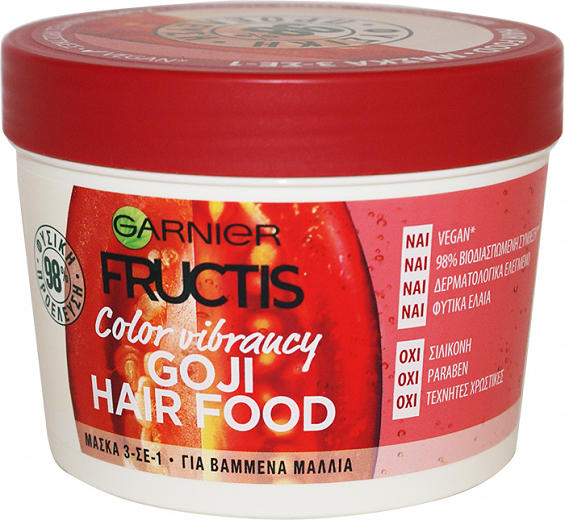 Fructis Color Vibrancy Goji Hair Food Μάσκα Μαλλίων Για Βαμμένα Μαλλιά 390ml