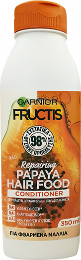 Fructis Repairing Papaya Hair Food Conditioner Για Φθαρμένα Μαλλιά 350ml