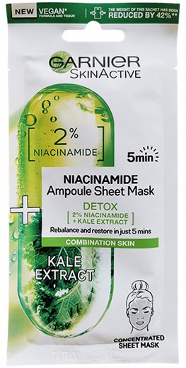 Garnier Skin Active Detox Niacinamide Ampoule Sheet Mask 1Pc 15g