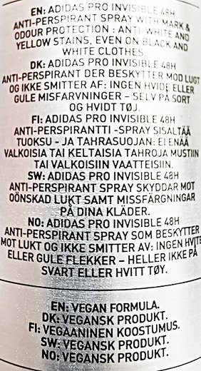 Adidas Pro Invisible Anti Perspirant Spray 150ml