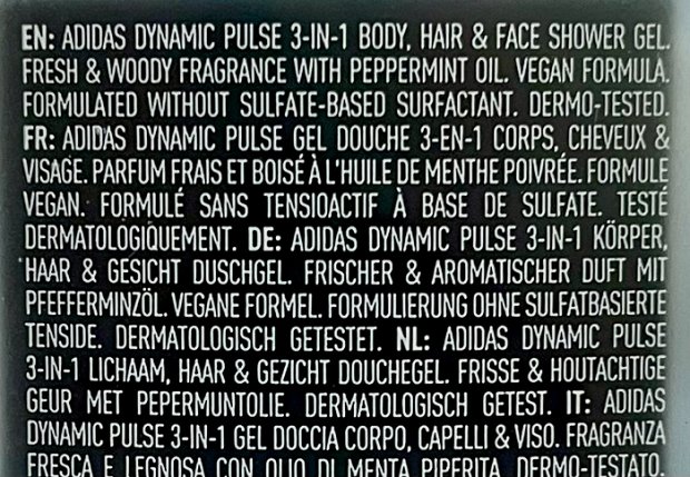 Adidas Dynamic Pulse 3 In 1 Shower Gel 400ml
