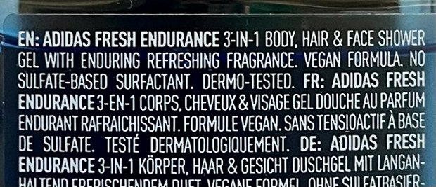 Adidas Fresh Endurance 3 In 1 Shower Gel 400ml