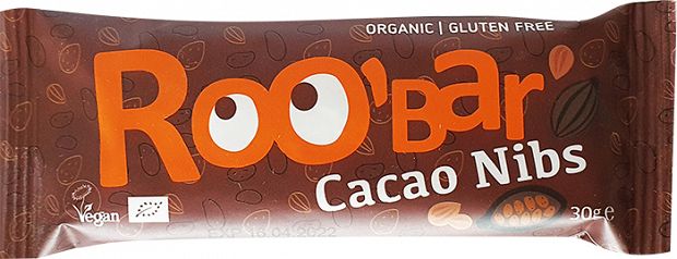 Dragon Superfoods Roo Bar Cacao Nibs Gluten Free 30g