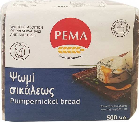 Pema Pumpernickel Bread 500g
