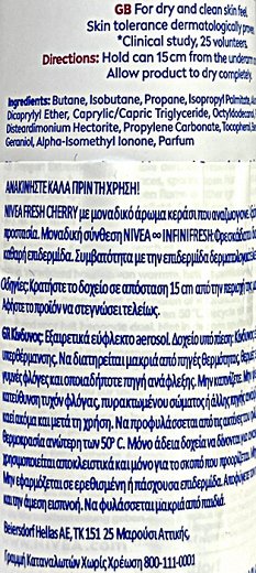 Nivea Fresh Cherry Anti Perspirant Spray 150ml