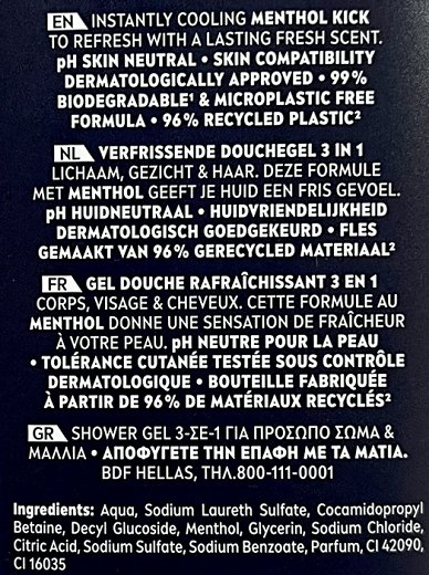 Nivea Men Cool Kick 24h Fresh Effect 3 In 1 Shower Gel 500ml