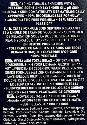 Nivea Men Total Relax 3 In 1 Shower Gel 500ml