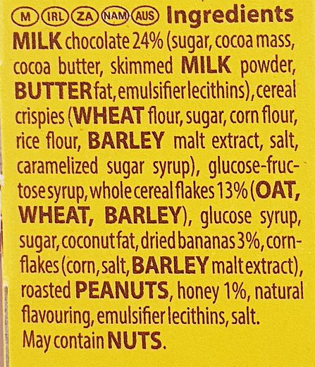 Corny Chocolate Banana Cereal Bars 6Pcs