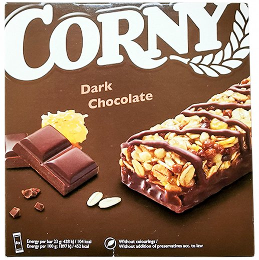 Corny Dark Chocolate Cereal Bars 6Pcs
