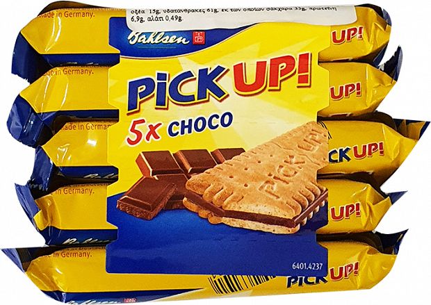 Pick Up Choco Μπισκότα Βουτύρου Γεμιστά Με Σοκολάτα 5x28g