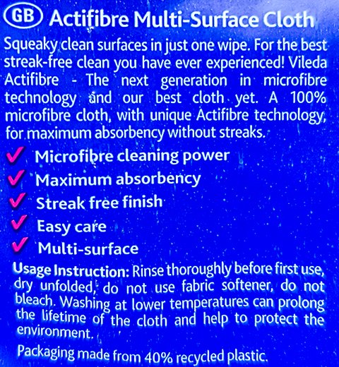 Vileda Actifibre Πανί Γενικής Χρήσης 1Τεμ