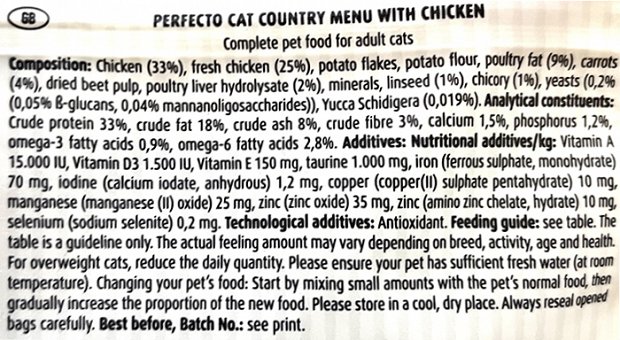Perfecto Cat Country Menu Adult Ξηρή Τροφή Κοτόπουλο 500g