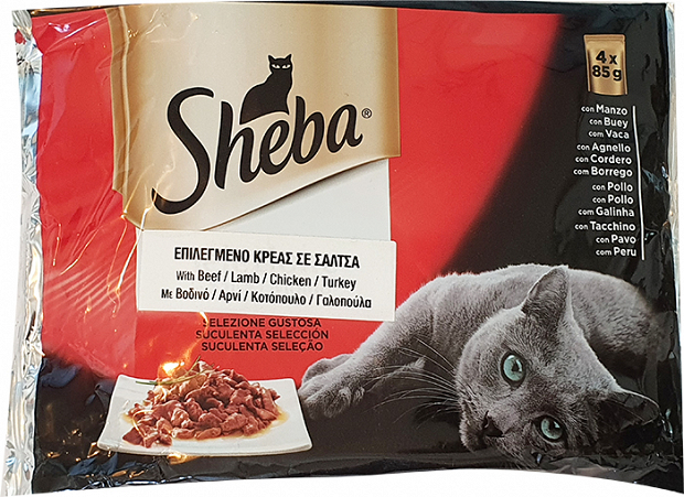 Sheba Επιλεγμένο Κρέας Σε Σάλτσα 4X85g