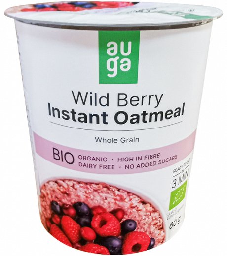 Auga Bio Organic Instant Oatmeal Whole Grain With Wild Berry 60g