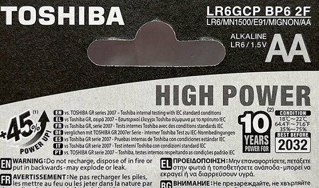 Toshiba High Power Αλκαλικές Μπαταρίες AA 4+2Τεμ