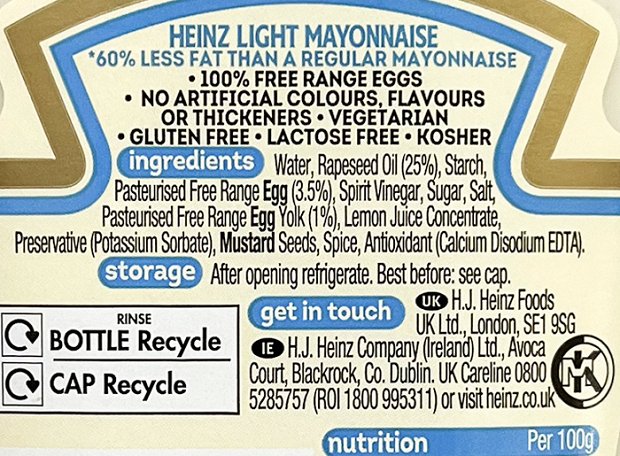 Heinz Μαγιονέζα Light 420g
